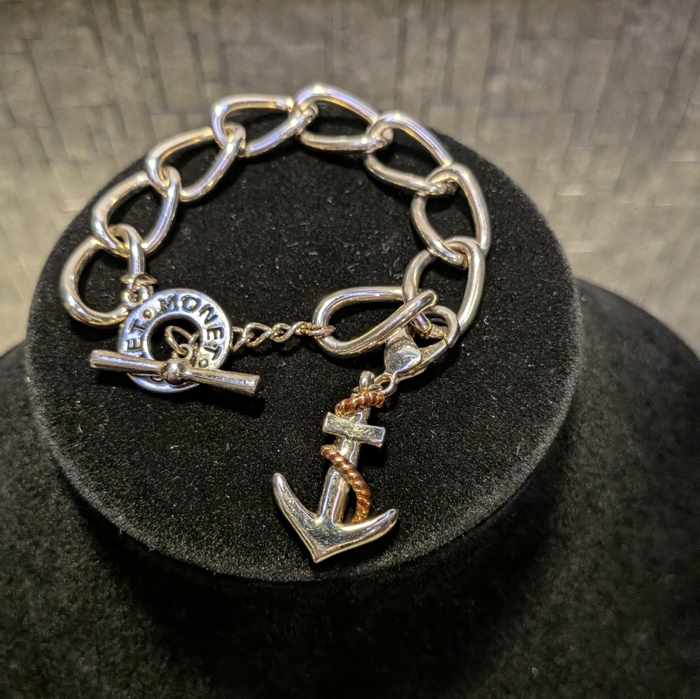 Monet Silver Anchor Bracelet